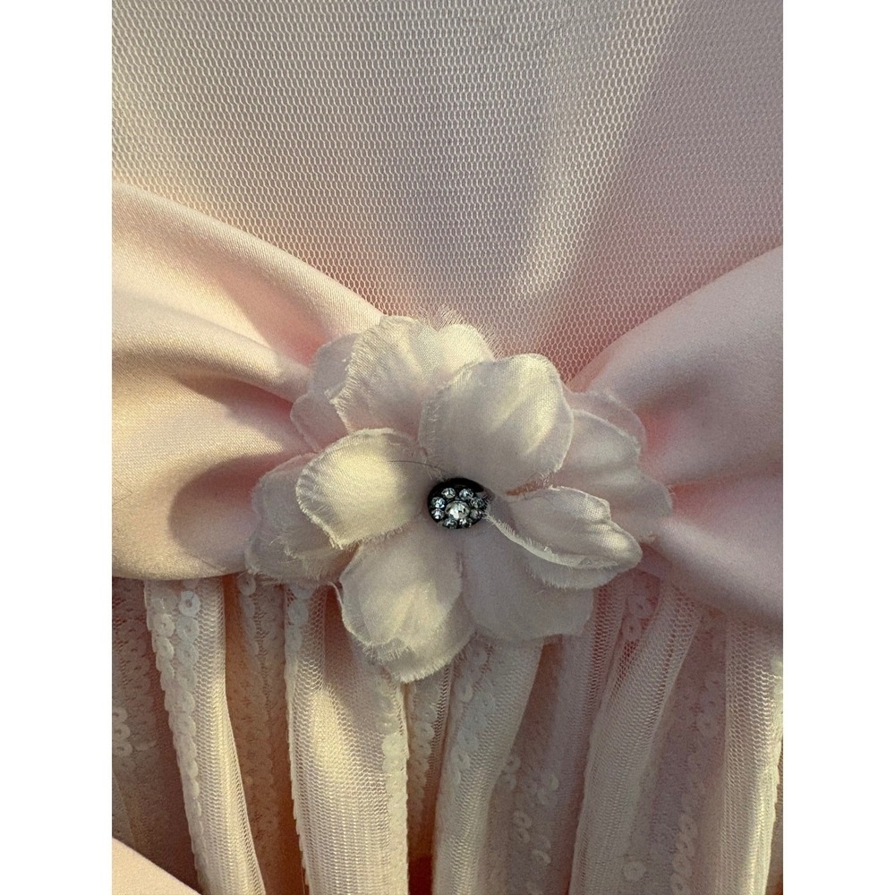 Cinderella Pink Flower Sequin Tulle Dress Girls Size 10 Formal - Picture 3 of 6